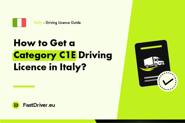 Category C1E trailer combination driving licence Italy