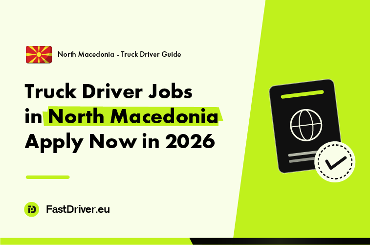 Driver preparing a North Macedonia work permit application in 2026