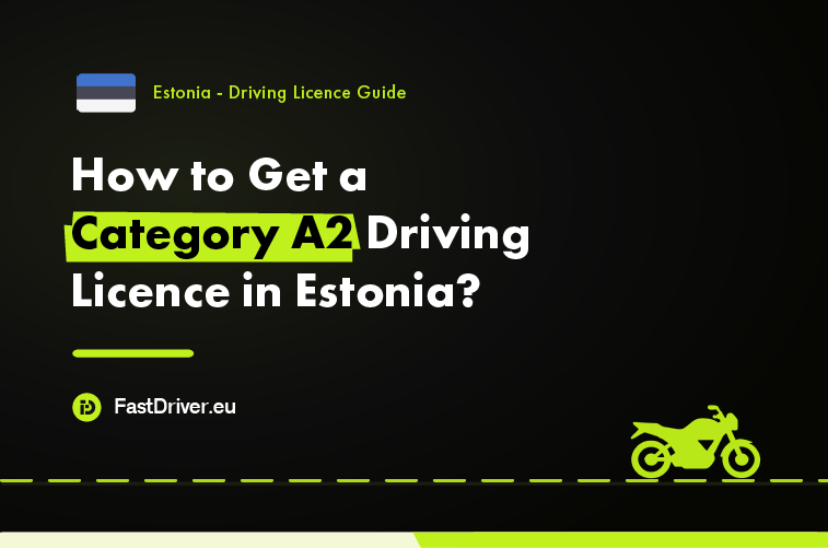 Motorcyclist riding a mid-power motorcycle in Estonia with a Category A2 licence