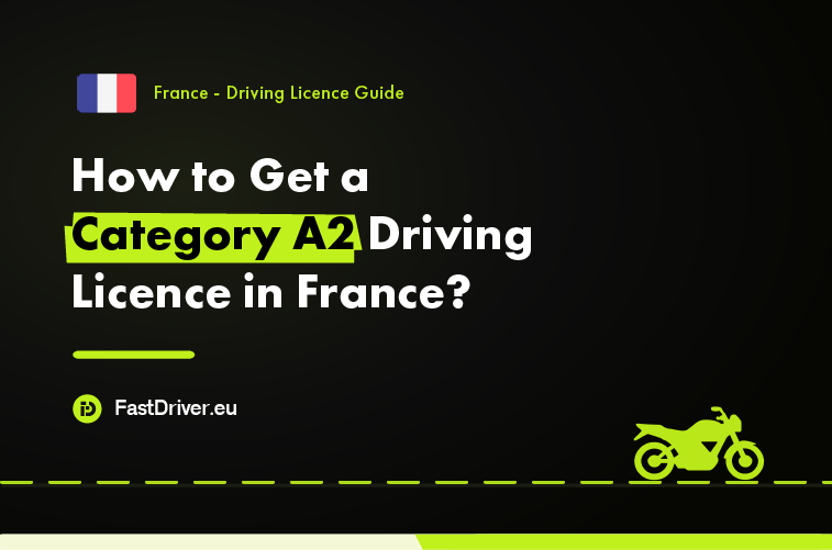 Motorcyclist riding a mid-power motorcycle in France with a Category A2 licence
