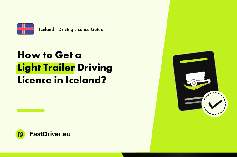 Light trailer towing entitlement driving licence Iceland
