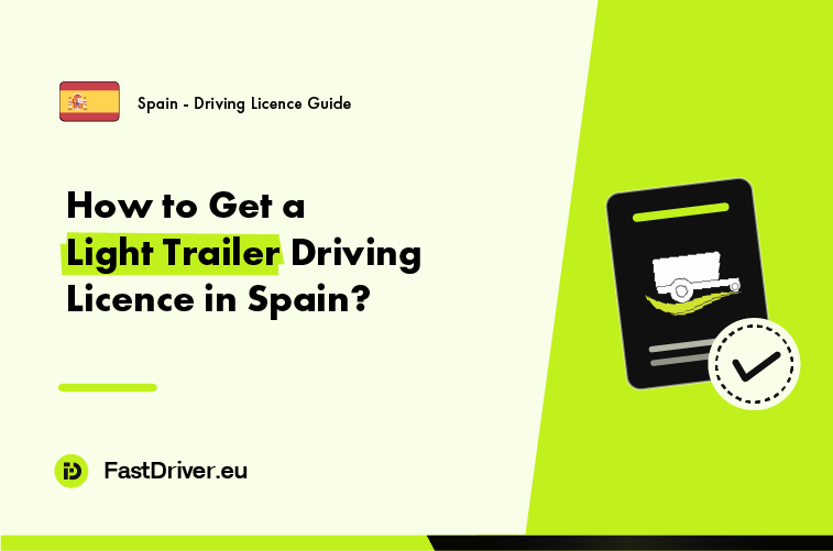 Light trailer towing entitlement driving licence Spain